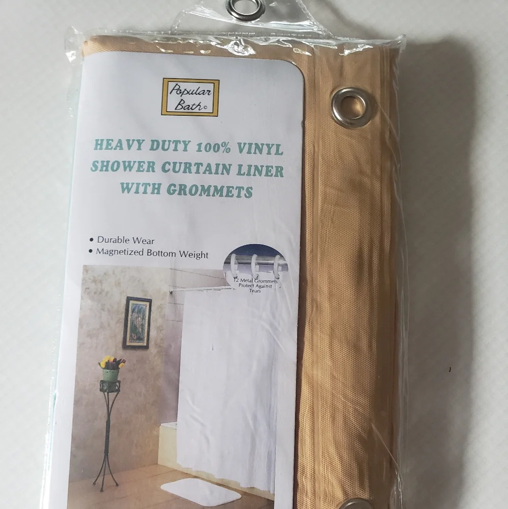 Just In: New Magnetic Vinyl Gold Shower Curtain Liner